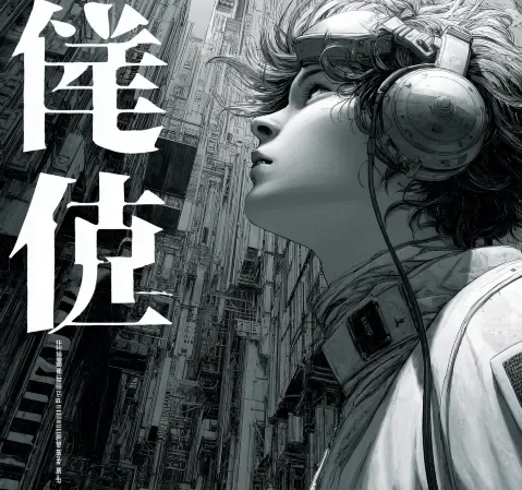 科幻题材漫画画面：未来城市夜景
